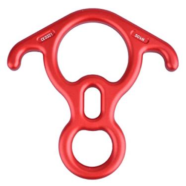 Imagem de YEPJEB 50 kN Rescue Figure 8 Dispositivo Descender Belay Grande Orelha Dobrada e Equipamento de Rapel para Resgate de Pico de Escalada (Vermelho)