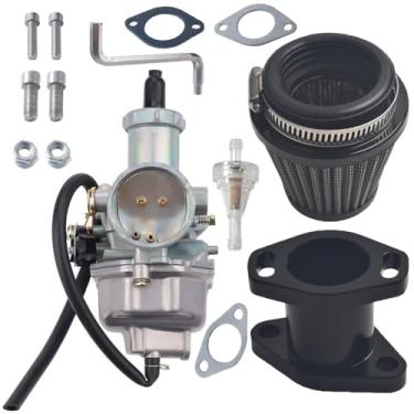 Imagem de KANECJDL VM26 30 mm PZ30 Carburador Mainfold Admissão Tubo Filtro de Ar para Predator 301cc 420cc 13hp 15hp Motor Mini Bike Go Kart Preto