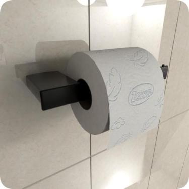 Imagem de Porta Papel Higiênico Master Preto Fosco Dupla Fixação - CONTEL STORE