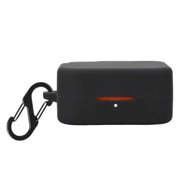 Imagem de VAEKNVG Capa de silicone para CMF Buds Pro 2, capa protetora à prova de choque com acessórios mosquetão (preto)