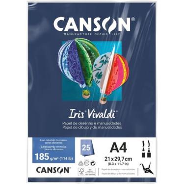 Imagem de Papel A4 185g Canson iris vivaldi azul marinho com 25 folhas