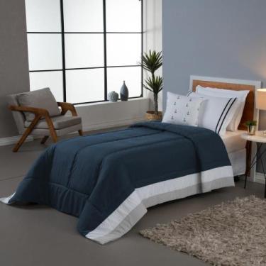 Imagem de Kit Edredom Infantil Solteiro 4 Peças Poliéster Âncora Estampa Digital