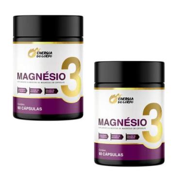 Imagem de Kit 2x Magnésio 3 Bisglicinato, Taurato e Dimalato 60 Cápsulas - Energ