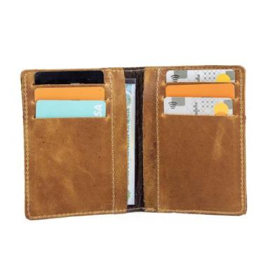 Imagem de  Carteira Porta Documentos Slim Rg Cartões Notas Cnh em Couro  - Pampa