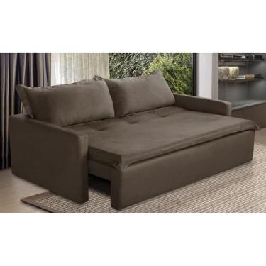 Imagem de Sofá Sem Caixa Retrátil e Reclinável 2,00m com Molas Helena Suede Marr