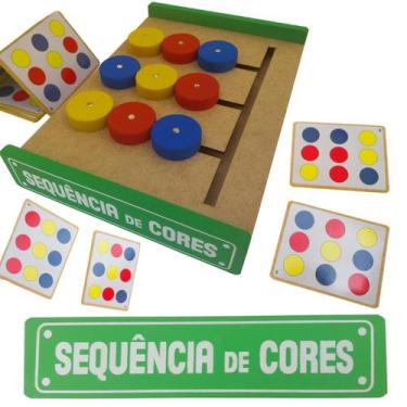 Imagem de Jogo sequencia de cores brinquedo pedagógico - BRINQUE E LEIA