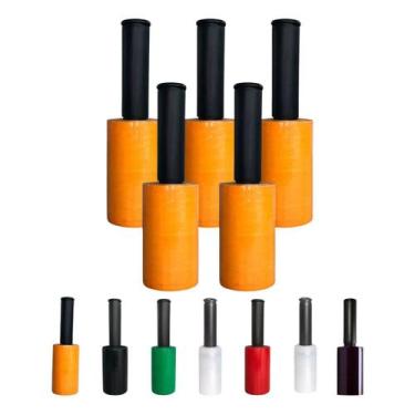 Imagem de Kit 5 Bobina Filme Stretch Manopla 10cmX100m Colorido - Escritex, Amar