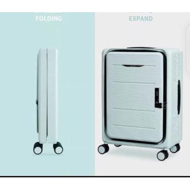 Imagem de Mala Bordo Polipropileno 4 Rodas Dobrável Slim BL200 - SECHI, Verde cl