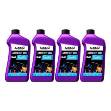 Imagem de Kit 4 óleo motor carro sae sm 5w30 semi sintético radnaq