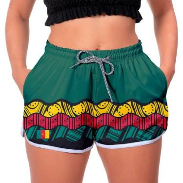 Imagem de Short Curto Verde Feminino Torcida Camarões Sport Praia Run - Bueno St