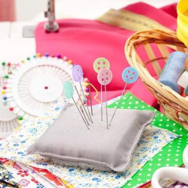 Imagem de Alfinete Com Cabeça De Botão Para Patchwork - 80 Unidades - Armarinhos