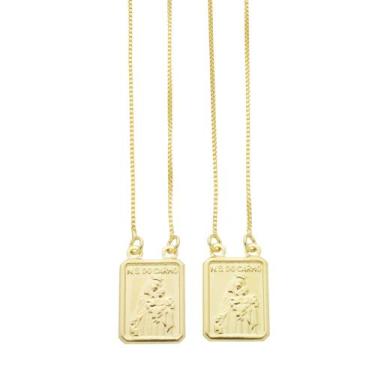 Imagem de Escapulário Nossa Senhora Do Carmo Banho De Ouro 18k - Jhulias Joias e