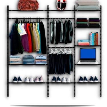 Imagem de Closet Aramado - Linear CLR134 - 2,20 Smart Black - Casa Expressa