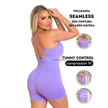 Imagem de Macaquinho Fitness bojo removível alta compressão - Amazona Fit, Lavan