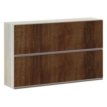 Imagem de Armário Basculante Duplo 120cm 2 Portas Legno Crema - LUCIANE MÓVEIS