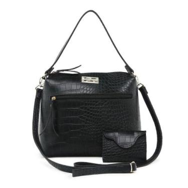 Imagem de Kit Bolsa Saco Alça de Mão + Transversal Removível + Carteira Willibag
