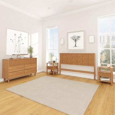 Imagem de Conjunto Cabeceira Queen com 2 Mesas de Cabeceira e Cômoda Oiti Cabecasa MadeiraMadeira Marrom