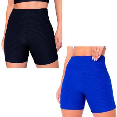 Imagem de Kit 2 Shorts Bolha Feminino Academia Suplex Básico Fitness - Donna Mar