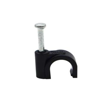 Imagem de FIXA FIO CABO GRAMPO COAXIAL RG59 7mm PRETO - mxt