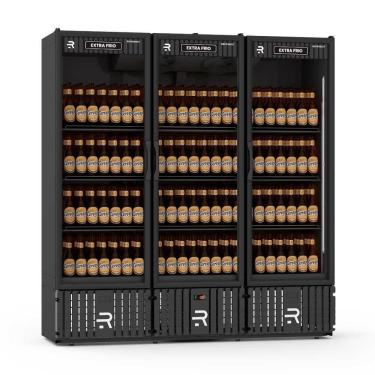 Imagem de Visa Cooler Extra Frio 3 Portas Vidro Aquecido Preto/Preto VCEF3P 220V - Refrimate