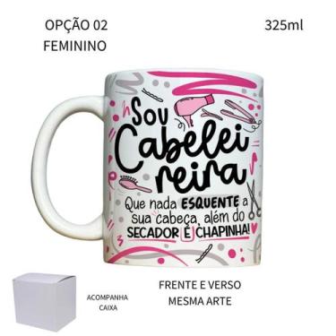 Imagem de Caneca 325ml Flork Profissões Cabeleireira Cabeleireiro - LARANJA E MI