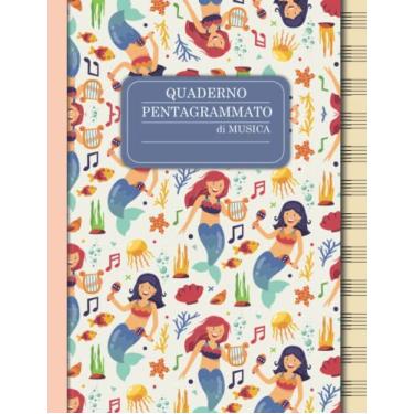 Imagem de Quaderno Pentagrammato di Musica: Il mio quaderno di musica, Formato grande A4-110 pagine, 12 pentagrammi per pagina | pentagramma grande