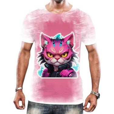 Imagem de Camisa Camiseta Tshirt Animais Cyberpunk Gatos Felinos HD 1 - Enjoy Sh