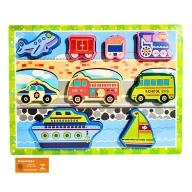 Imagem de Didaticos Aprenda Brincando Veiculos Sortidos 9 Pecas DM Toys Jogo Enc