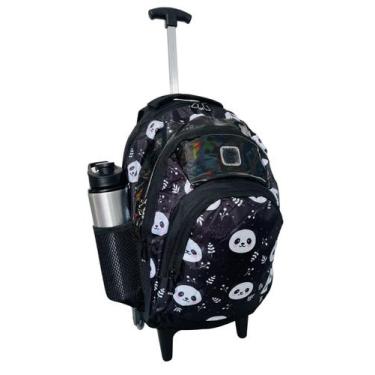 Imagem de Mochila Bolsa Feminina Escolar De Rodinhas Panda Juvenil - Bezzter