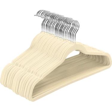 Imagem de Kit 30 Cabides De Veludo Slim Antideslizante Ultrafino Para Roupa - Ma