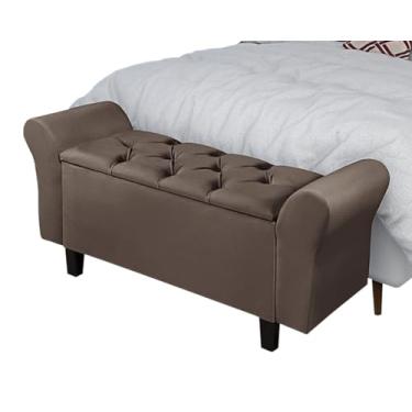 Imagem de Recamier Baú Luxo Divã Moderno Banco 1,30m Lara Organizador Banco Gaveteiro Queen Para Sala E Quarto Premium