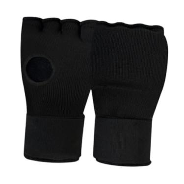 Imagem de YIJU Envoltório de mão para boxe, luvas internas sob luvas de proteção, alças de pulso rápidas ajustáveis ​​para taekwondo mma sparring sanda karate, Preto