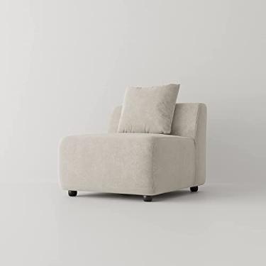 Imagem de Acanva Sof Secional Modular Conversvel de Luxo em Forma de L, Sof Reversvel Contemporaneo com Espreguiadeira para Sala de Estar, Apartamento, Cadeira Sem Braos, bege