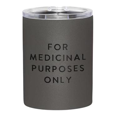 Imagem de Santa Barbara Design Studio Copo de viagem de aço inoxidável isolado copo de uísque SIPS copo duplo à moda antiga com tampa deslizante, 340 g, medicinal