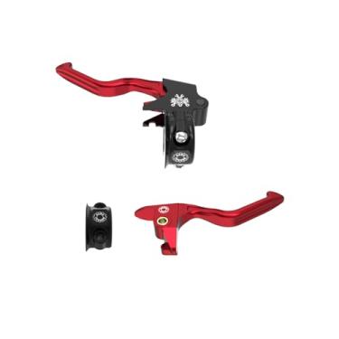 Imagem de PJMTCUSTOM Alavanca de câmbio de freio e alavanca de câmbio de freio de alumínio vermelho para Harley Davidson 2018-2024 Softail (dourado)