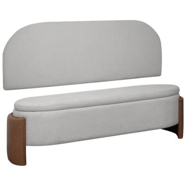 Imagem de Kit Cabeceira e Calçadeira Império Casal para Cama Box 140cm Bouclê Facto - SOFA STORE