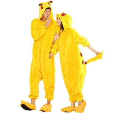 Imagem de Pijama Kigurumi  Cosplay Pikachu Adulto Com Capuz Macacão Unissex  - F