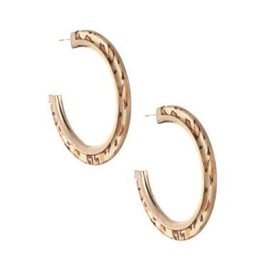 Imagem de Brincos de argola de acrílico e metal boêmio para mulheres - Brincos de argola de resina lucita de acetato - lindas cores - 50 mm de diâmetro - banhado a ouro 14K - leve - caixa de presente incluída,