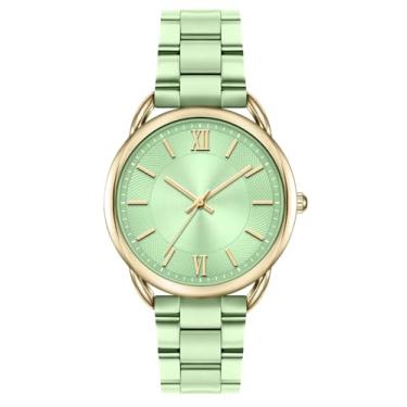 Imagem de Bisley Relógio feminino com pulseira de metal, Hortelã, Casual