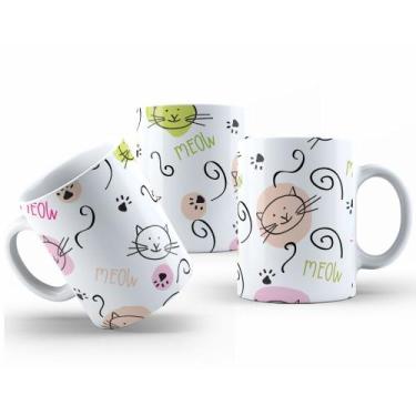 Imagem de Caneca Cerâmica Branca 325ml  Animais Estimação Pet - Mecolour