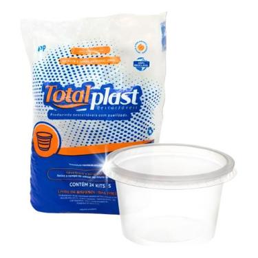 Imagem de Pote Grande  Redondo Marmita Freezer Microondas 1500ml -24ud - TOTALPL