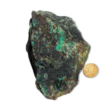 Imagem de 01 Malaquita Pedra Bruto Natural 500 a 600g 12 a 16cm Tipo B - Cristai