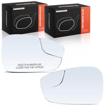 Imagem de A-Premium Vidro espelhado aquecido para motorista e passageiro de 2 peças com placa de suporte compatível com Ford Fiesta 2011-2019 - Espelho retrovisor lateral externo com vidro Spotter