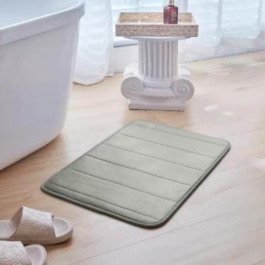 Imagem de Tapete Para Banheiro Antiderrapante Soft, Absorvente e Macio para Seu Banho Seca Rápido Confortável Luxo, Design Sofisticado e Prático 60x40 cm (Cinza) (BEGE)