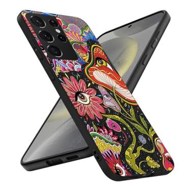Imagem de Compatível com Samsung Galaxy S24 Ultra, Hippie Plantas Florais TPU Macio Moda Cool Slim À Prova de Choque Capas de Telefone para Mulheres Meninas