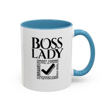 Imagem de Caneca de café Boss Lady Accent - Presente empoderador para mulheres, motivacional, decoração de escritório, aniversário, inspirador