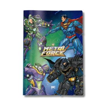 Imagem de Pasta Aba Elástico Liga da Justiça Metal Force Azul Dac