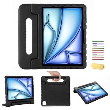 Imagem de UUcovers Capa infantil para iPad Air 11 polegadas M2 (2024) e iPad Pro 11 M4 (2024) com alça giratória/suporte/suporte de lápis/suporte giratório de 180 graus, à prova de choque, fofo, macio, EVA