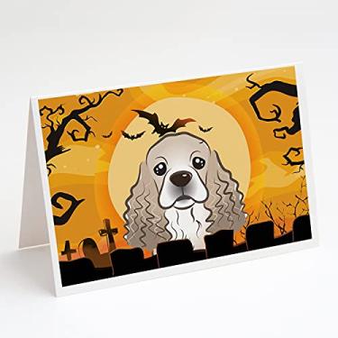 Imagem de Caroline's Treasures BB1774GCA7P Cartões de felicitações Cocker Spaniel de Halloween, pacote com 8, 7 x 5, multicolorido