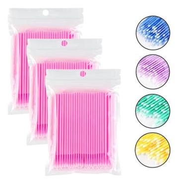 Imagem de 300Un Microbrush Cotonete Alongamento Fio A Fio Cílios Extensão